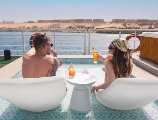 Sun deck of the M/S Le Fayan Nile Cruise Nile cruise